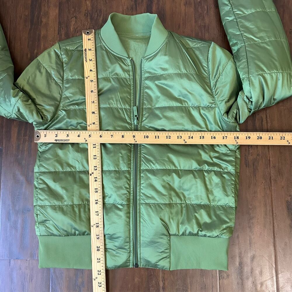 LULULEMON Non-Stop Bomber Jacket Green Foliage Insulated Reversible - Picture 16 of 16